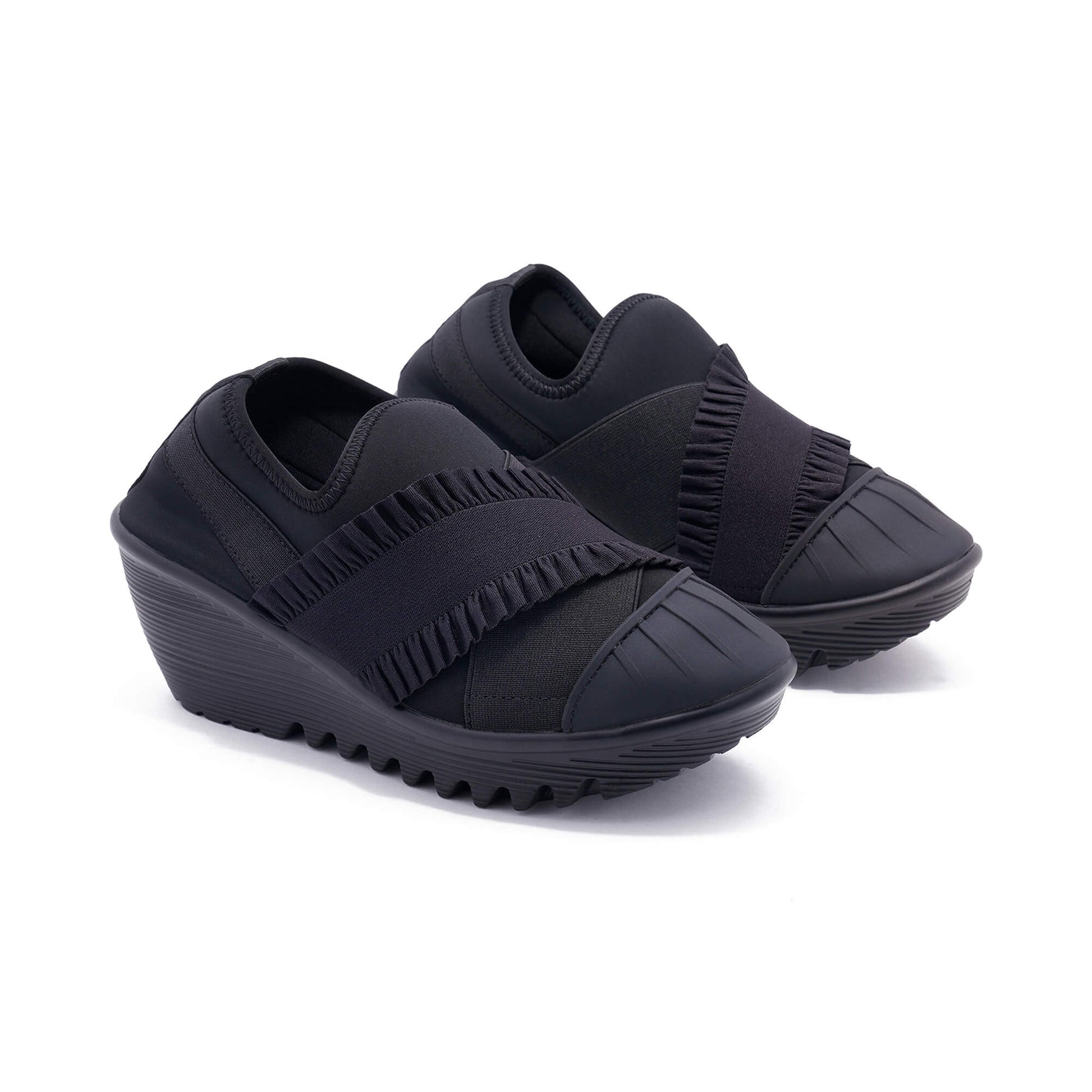 Geneva Black Wedge Heel