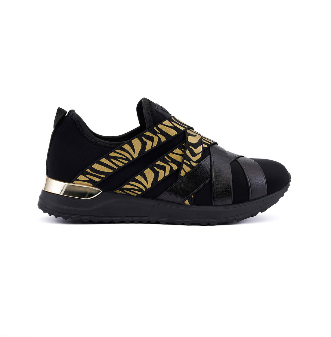 Novara Black Light Gold Zebra Sneaker