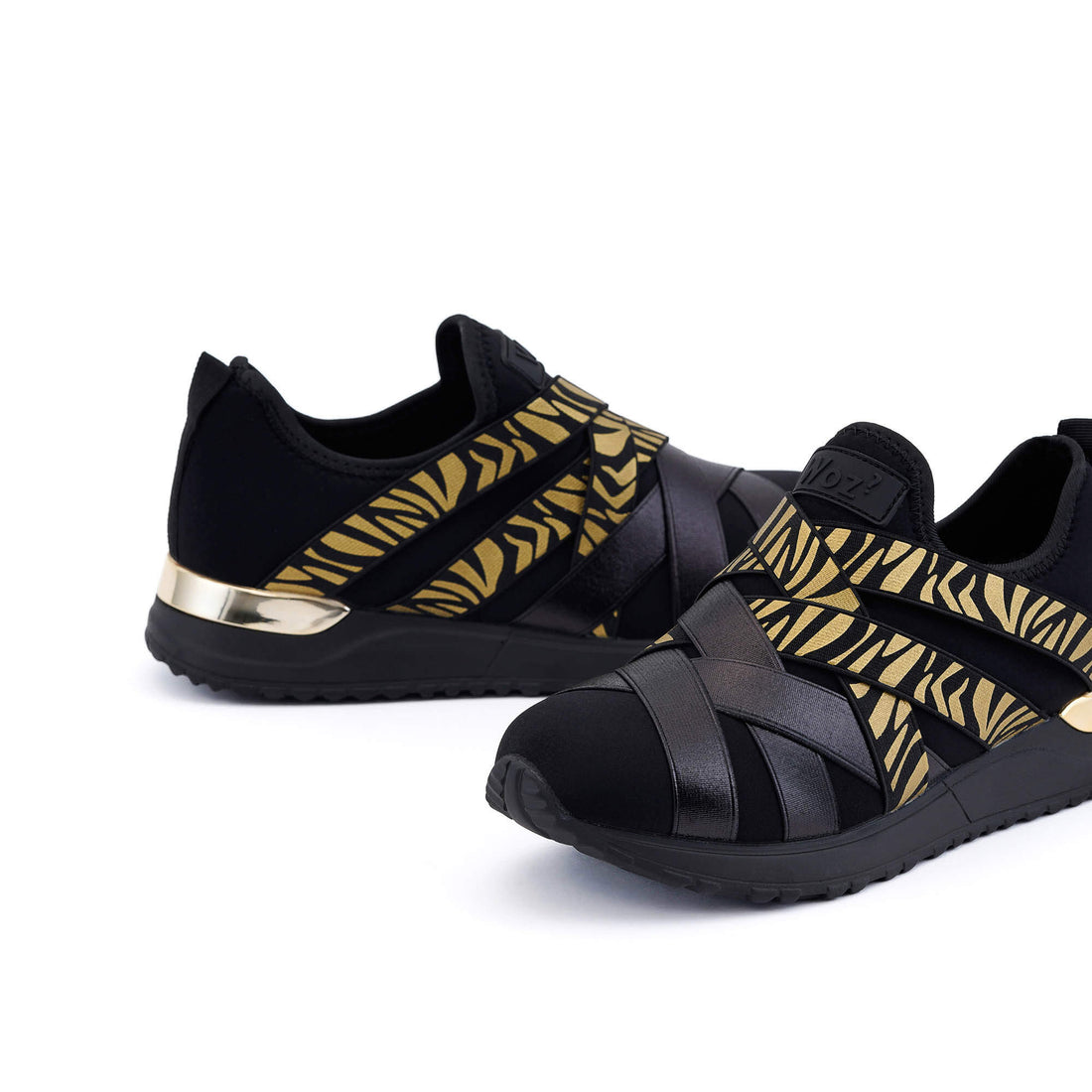 Novara Black Light Gold Zebra Sneaker