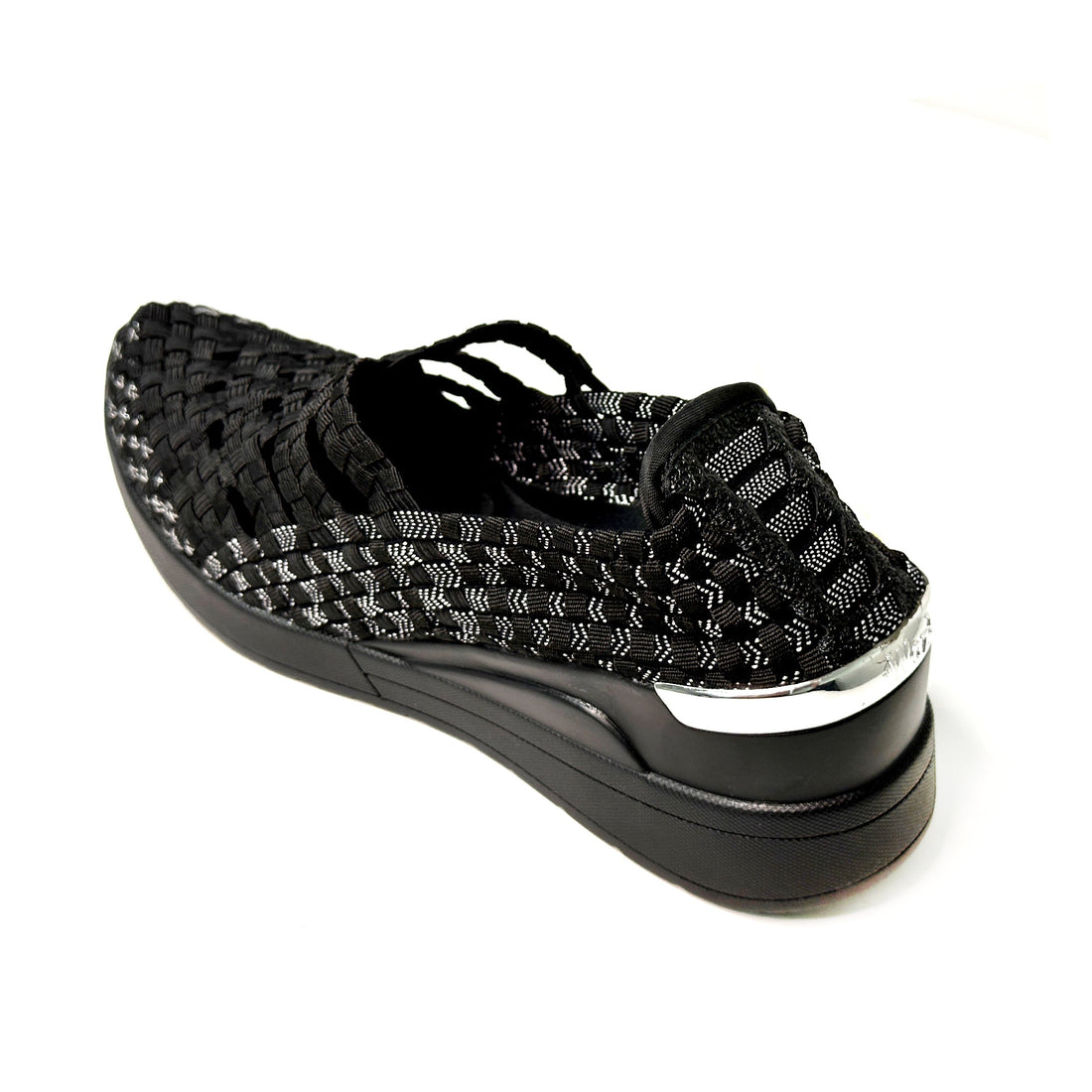 Ithaca Black,Black,Silver Wedge Heel                                                          