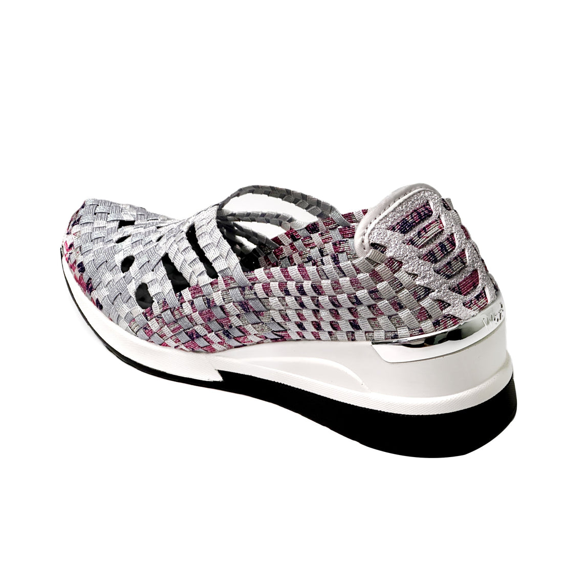 Ithaca White Pearl/Pink,Silver,Purple Wedge Heel                                                                 