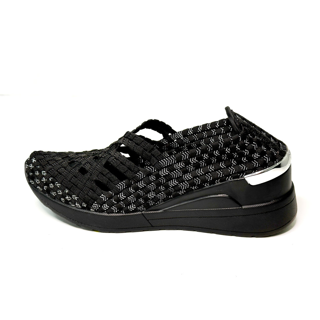 Ithaca Black,Black,Silver Wedge Heel                                                          