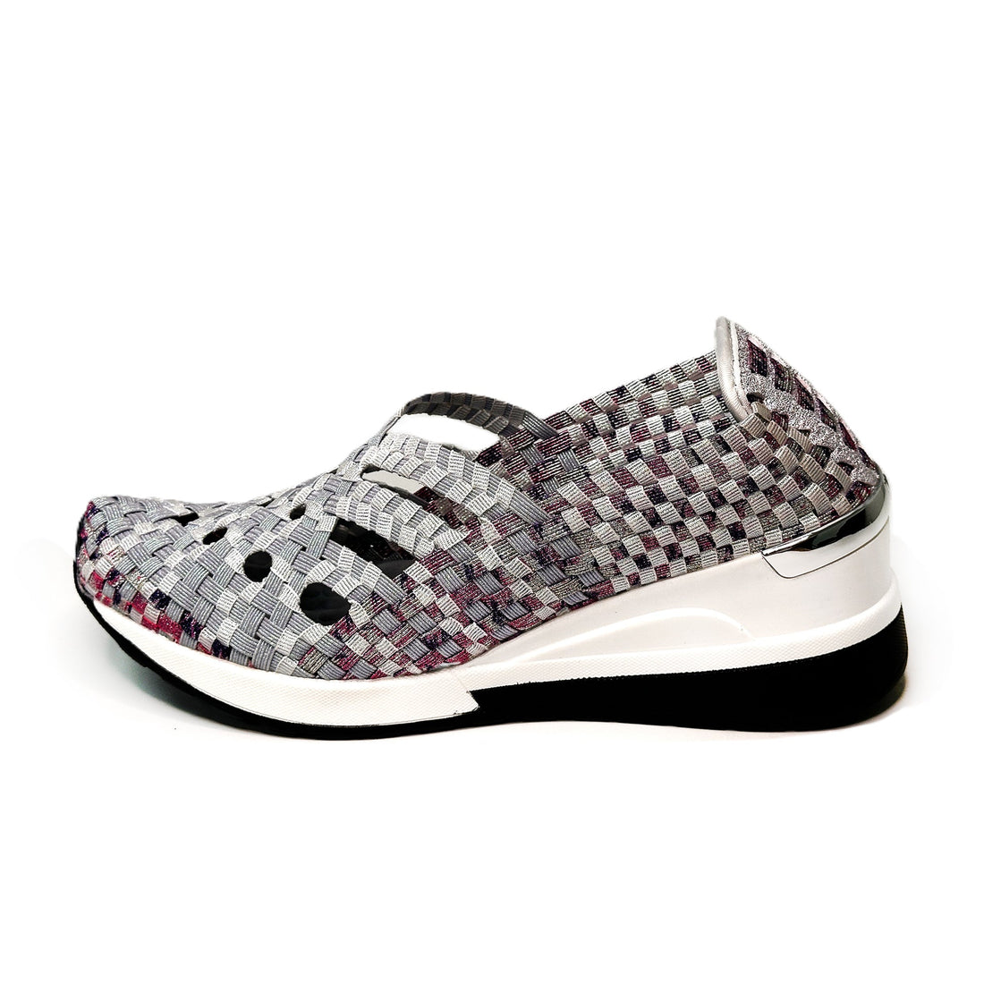 Ithaca White Pearl/Pink,Silver,Purple Wedge Heel                                                                 