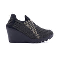 Parma Black Light Gold Wedge Heel
