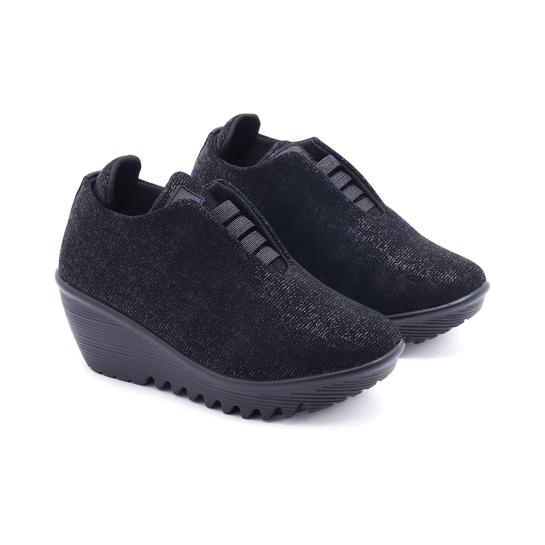 Moscow Black Silver Wedge Heel 