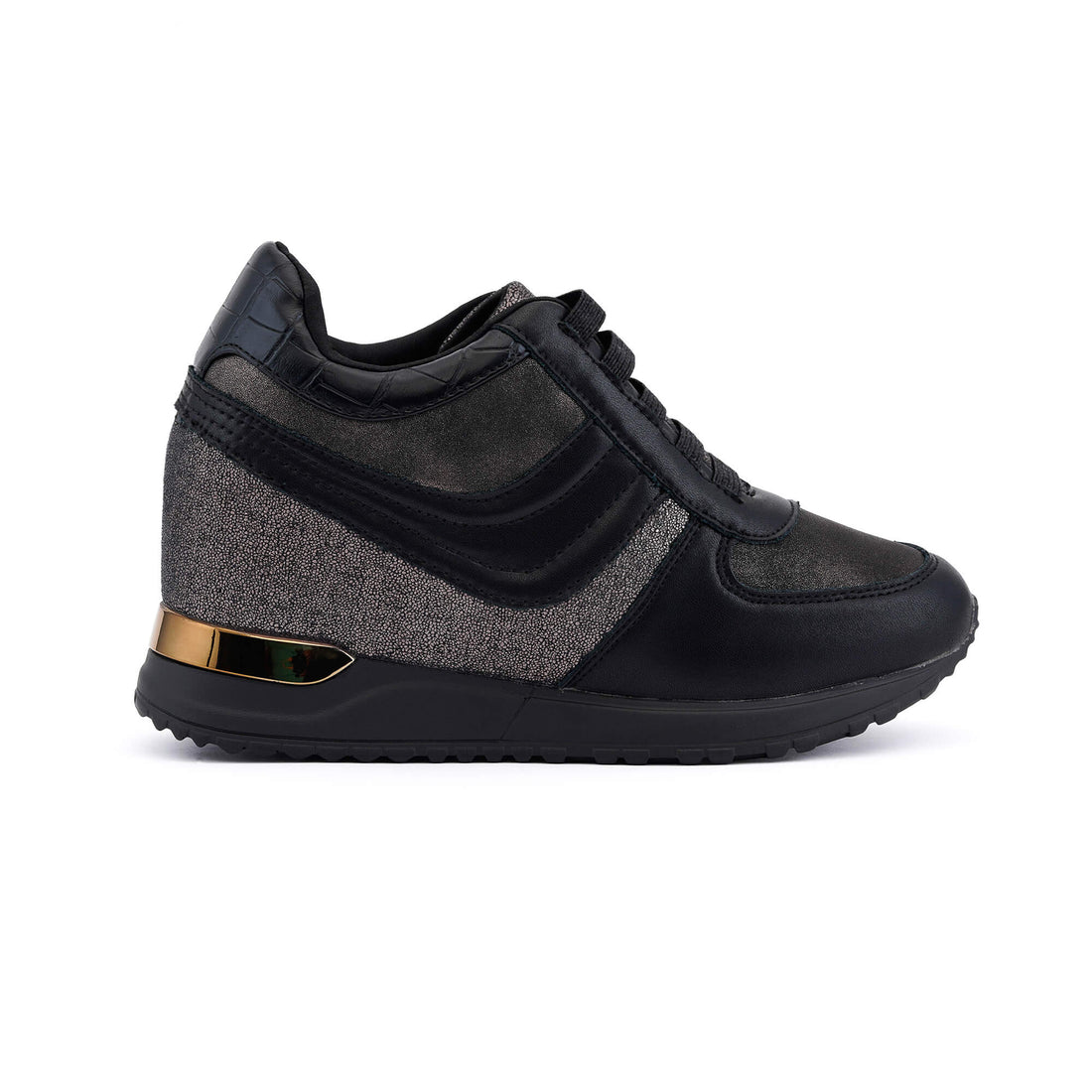 Prato Silver Strap Wedge Heel Sneakers