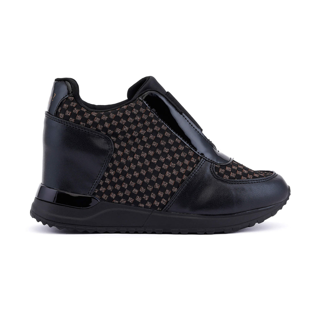 Bologna Black Wedge Heel Sneakers