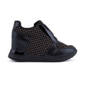 Bologna Black Wedge Heel Sneakers