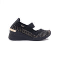 Cannes Black-Gold-Black Lines Wedge