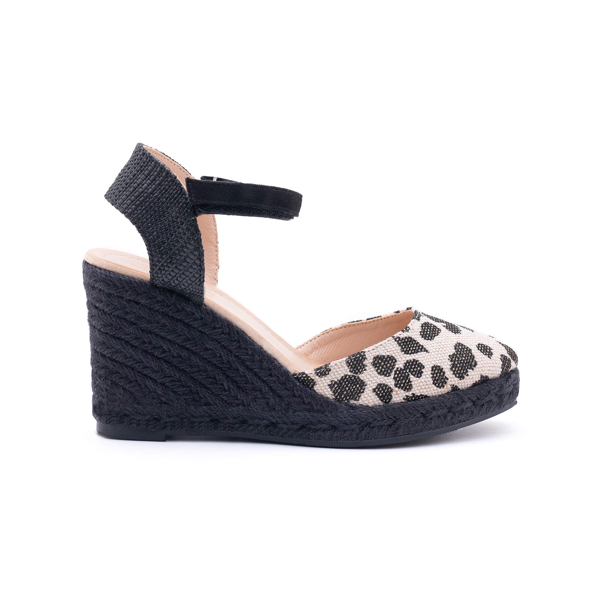 Mary Black & Light Gold Espadrille