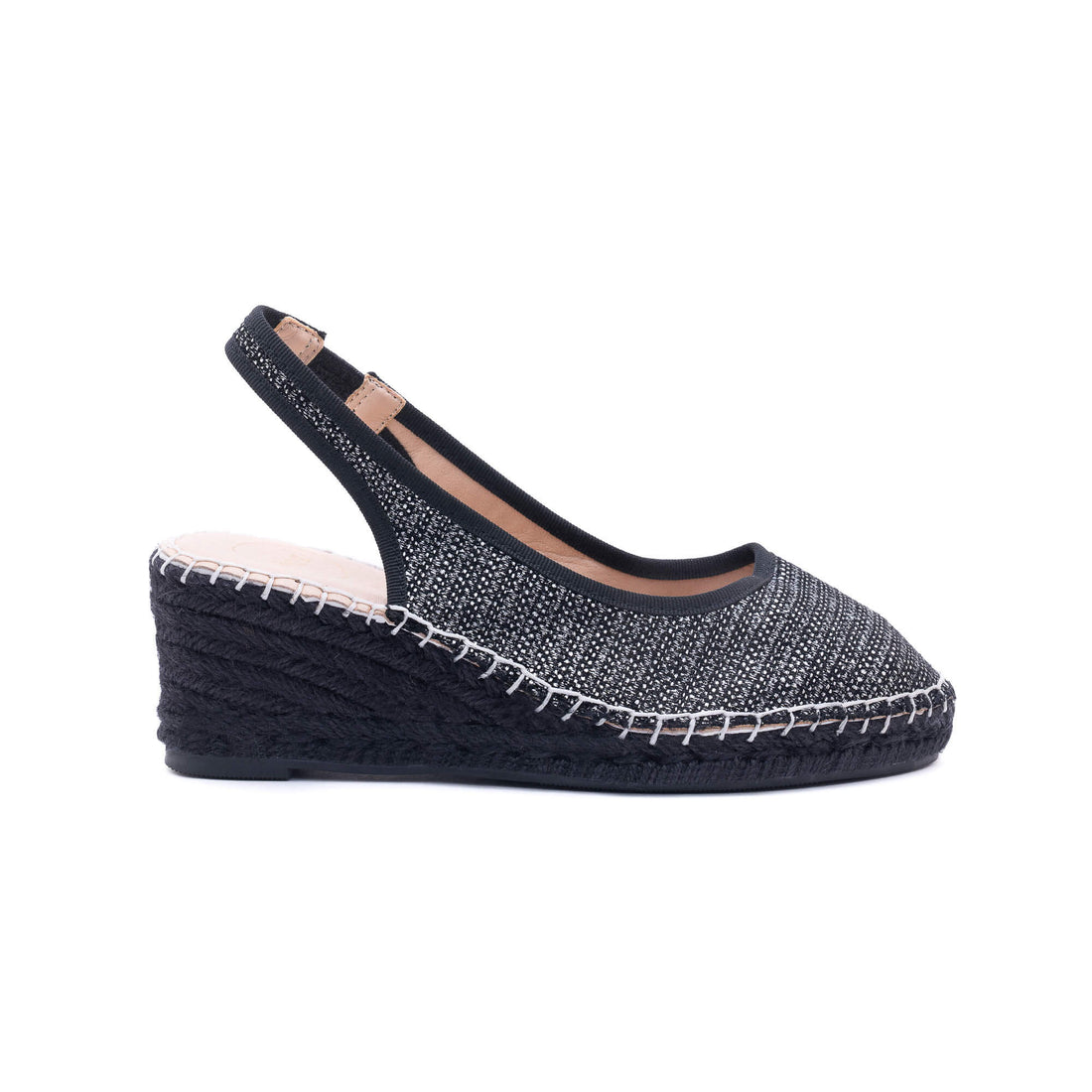 Imelda Black Silver Espadrille