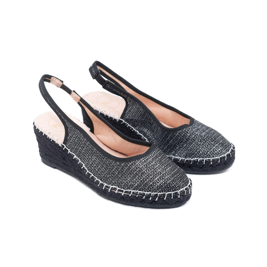 Imelda Black Silver Espadrille