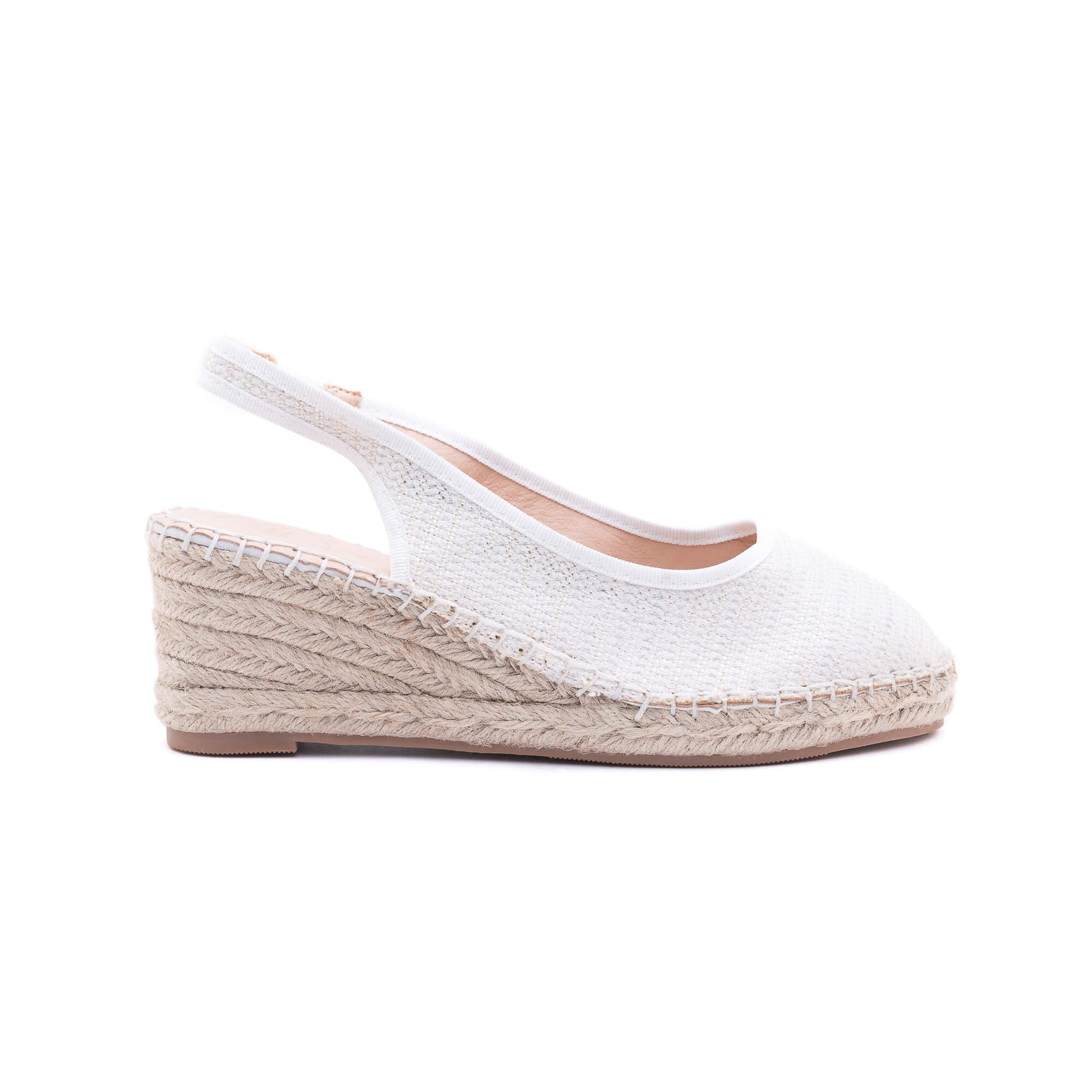 Imelda White Silver Espadrille