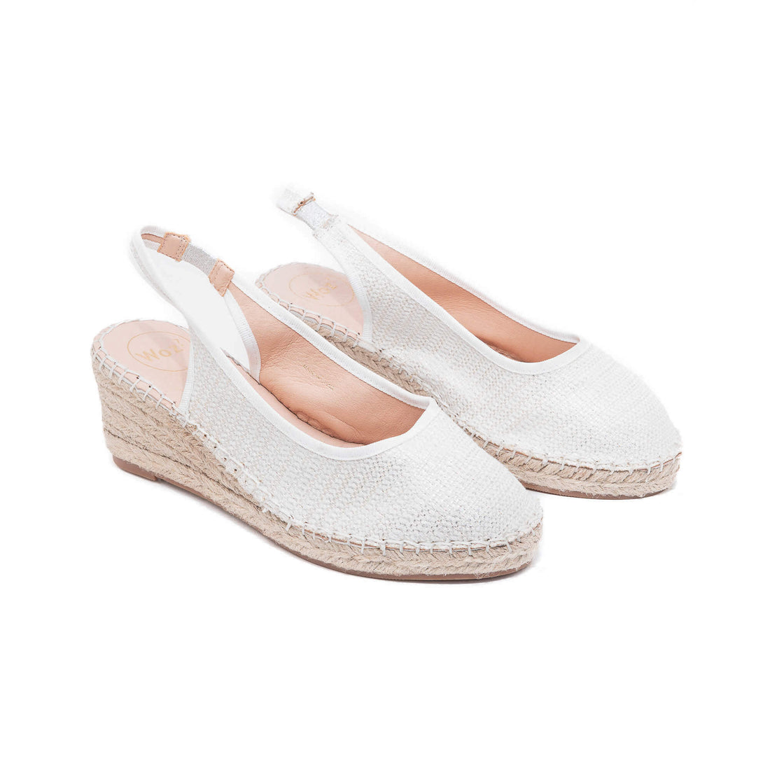 Imelda White Silver Espadrille