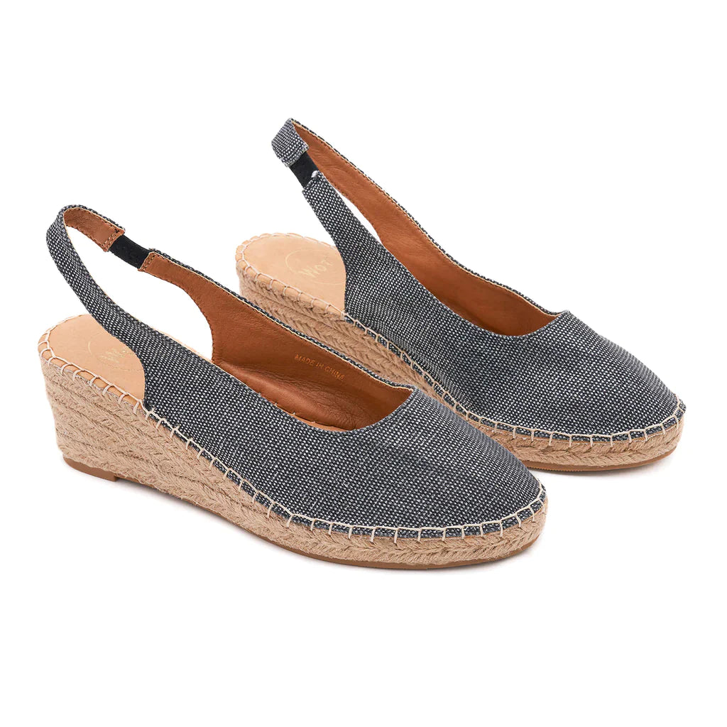 Imelda Black Silver Espadrilles