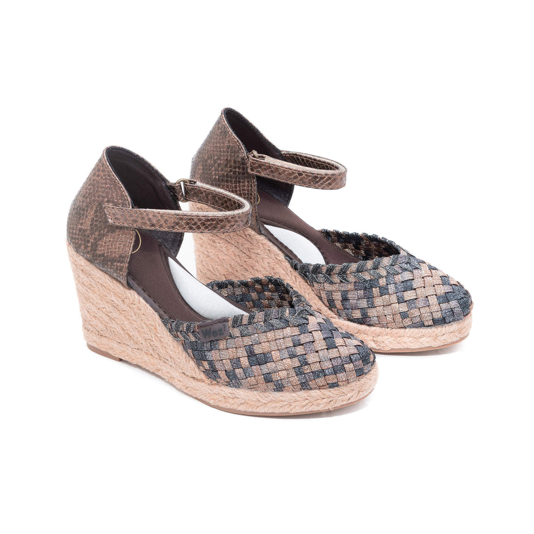 Zaira Bronze-Silver-Black Metallic Espadrilles